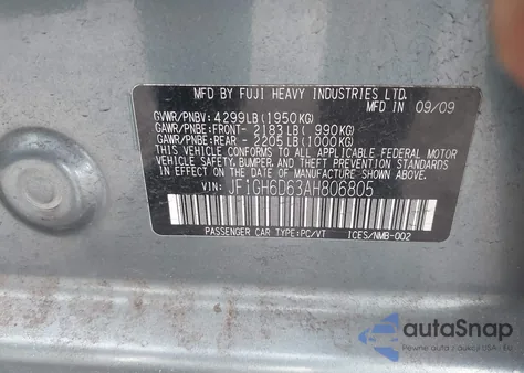 2010 Subaru Impreza Outback Sport из США, поврежденный, VIN JF1GH6D63AH806805